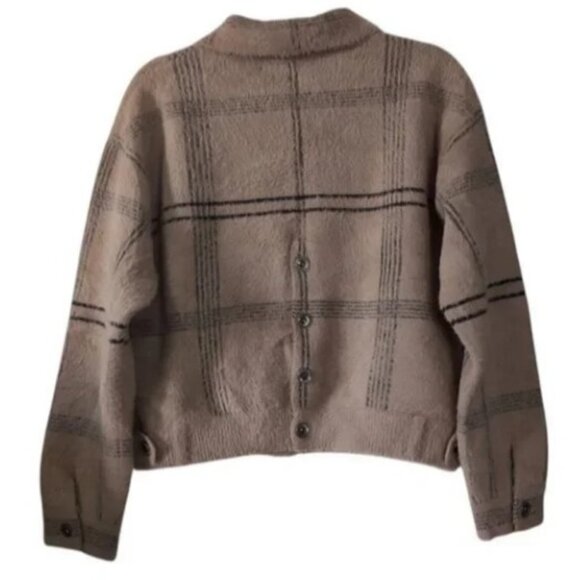 Rino & Pelle tan plaid bubbly designer jacket size L - Picture 4 of 7